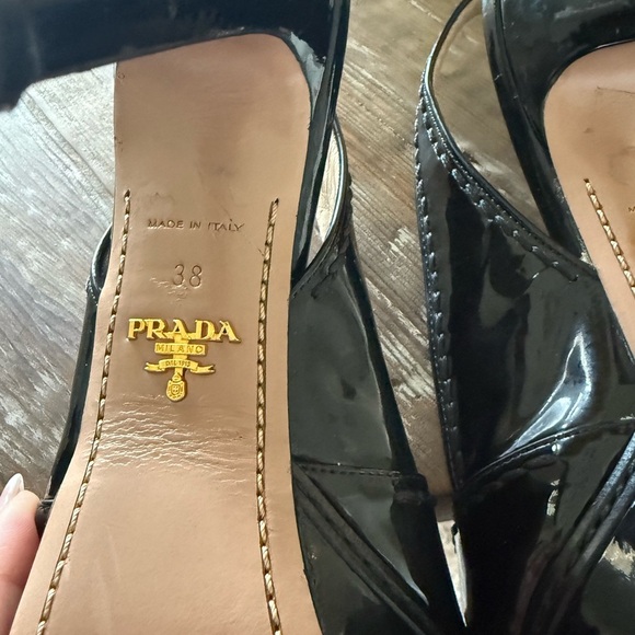Prada Black platform Stiletto Slingback Heels - Picture 11 of 14